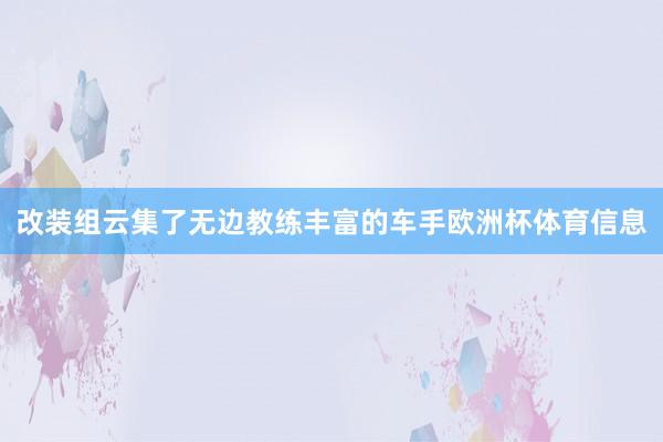 改装组云集了无边教练丰富的车手欧洲杯体育信息