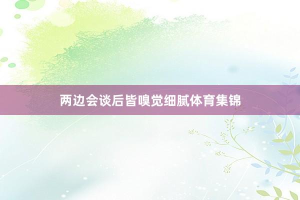 两边会谈后皆嗅觉细腻体育集锦
