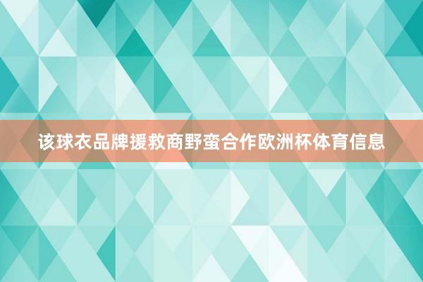 该球衣品牌援救商野蛮合作欧洲杯体育信息
