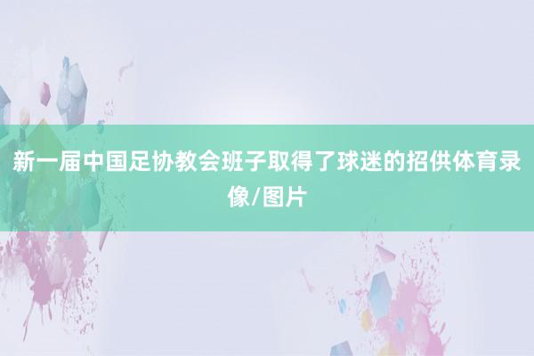 新一届中国足协教会班子取得了球迷的招供体育录像/图片