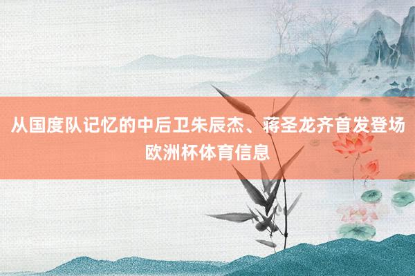 从国度队记忆的中后卫朱辰杰、蒋圣龙齐首发登场欧洲杯体育信息