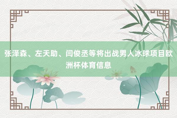 张泽森、左天助、闫俊丞等将出战男人冰球项目欧洲杯体育信息