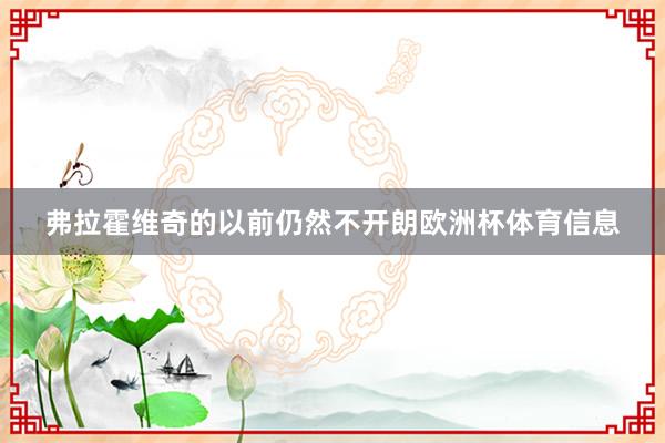 弗拉霍维奇的以前仍然不开朗欧洲杯体育信息