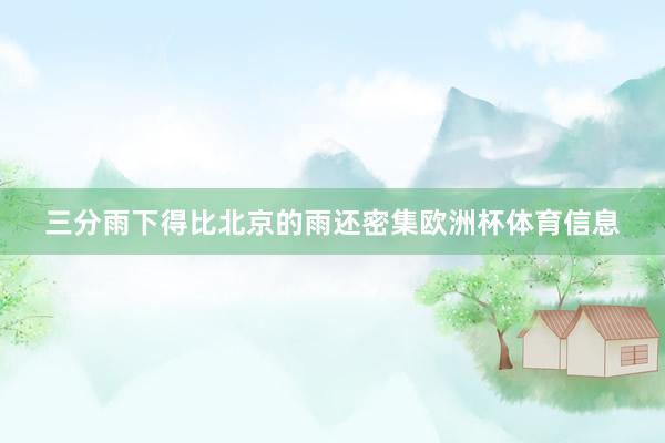 三分雨下得比北京的雨还密集欧洲杯体育信息