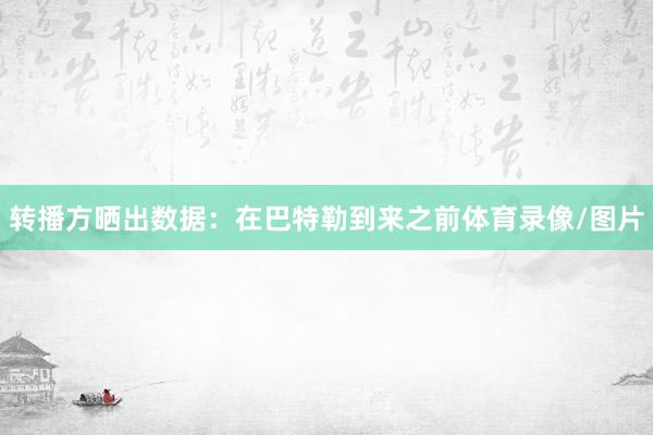 转播方晒出数据：在巴特勒到来之前体育录像/图片