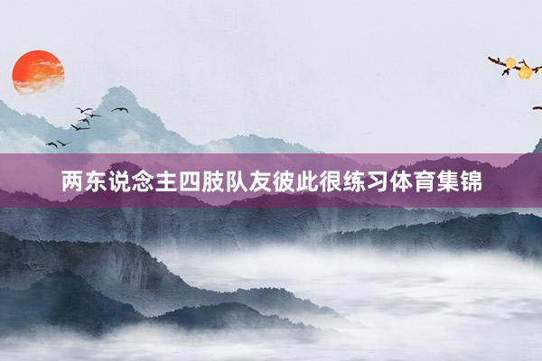 两东说念主四肢队友彼此很练习体育集锦