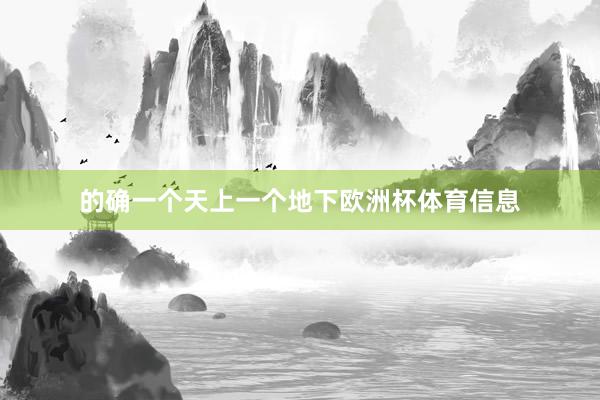 的确一个天上一个地下欧洲杯体育信息