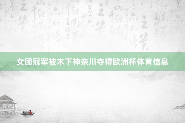 女团冠军被木下神奈川夺得欧洲杯体育信息