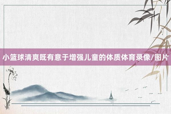 小篮球清爽既有意于增强儿童的体质体育录像/图片