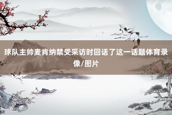 球队主帅麦肯纳禁受采访时回话了这一话题体育录像/图片
