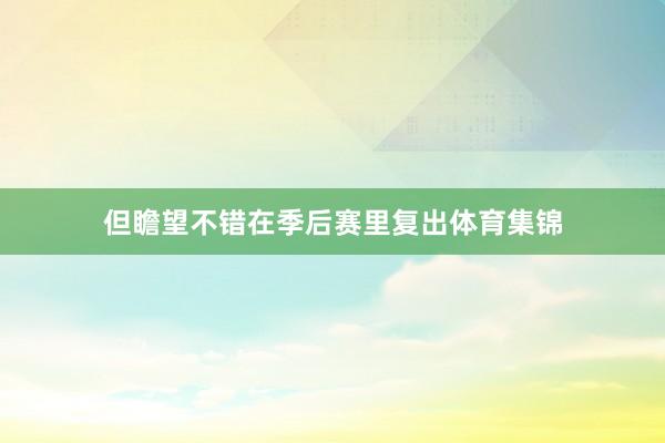 但瞻望不错在季后赛里复出体育集锦