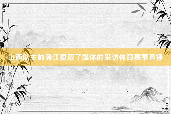 山西队主帅潘江摄取了媒体的采访体育赛事直播