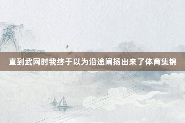 直到武网时我终于以为沿途阐扬出来了体育集锦