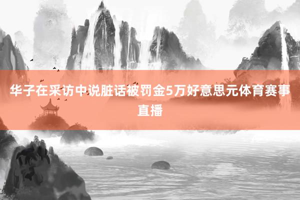 华子在采访中说脏话被罚金5万好意思元体育赛事直播