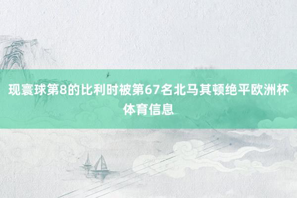 现寰球第8的比利时被第67名北马其顿绝平欧洲杯体育信息