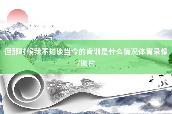 但那时候我不知谈当今的青训是什么情况体育录像/图片