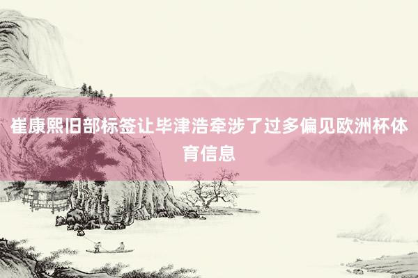 崔康熙旧部标签让毕津浩牵涉了过多偏见欧洲杯体育信息