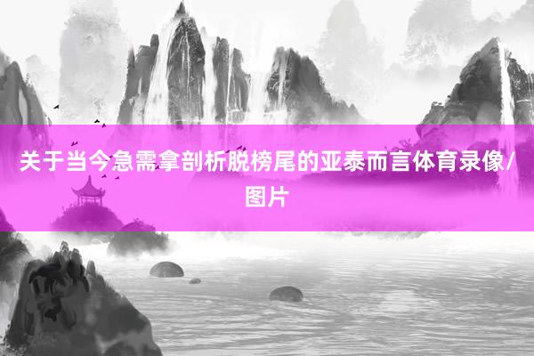 关于当今急需拿剖析脱榜尾的亚泰而言体育录像/图片