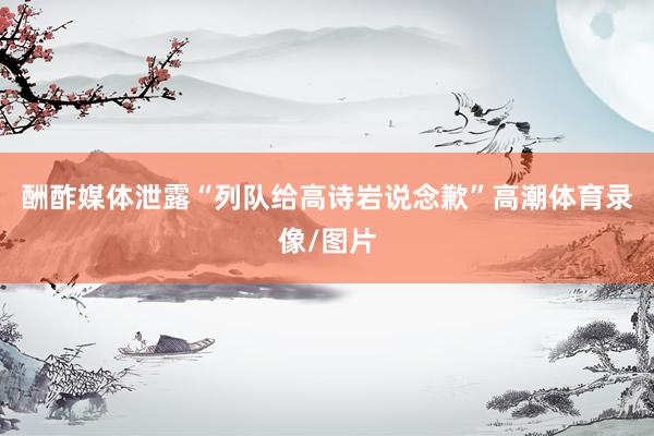 酬酢媒体泄露“列队给高诗岩说念歉”高潮体育录像/图片