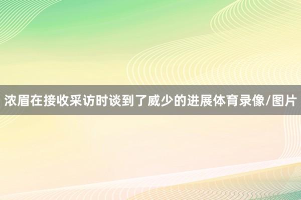 浓眉在接收采访时谈到了威少的进展体育录像/图片
