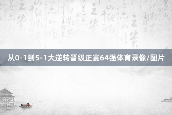 从0-1到5-1大逆转晋级正赛64强体育录像/图片
