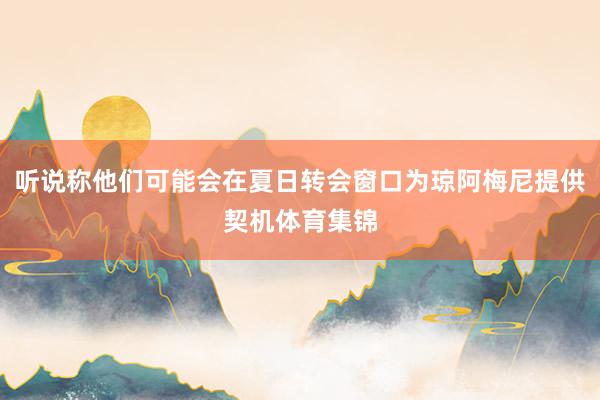 听说称他们可能会在夏日转会窗口为琼阿梅尼提供契机体育集锦