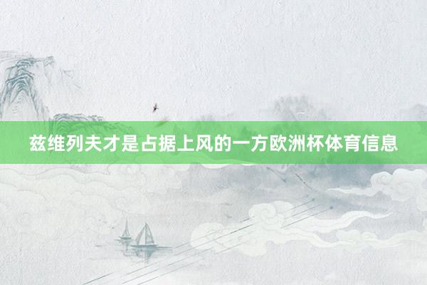 兹维列夫才是占据上风的一方欧洲杯体育信息
