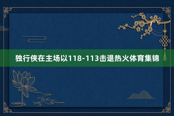 独行侠在主场以118-113击退热火体育集锦