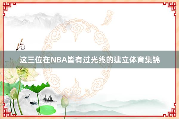 这三位在NBA皆有过光线的建立体育集锦