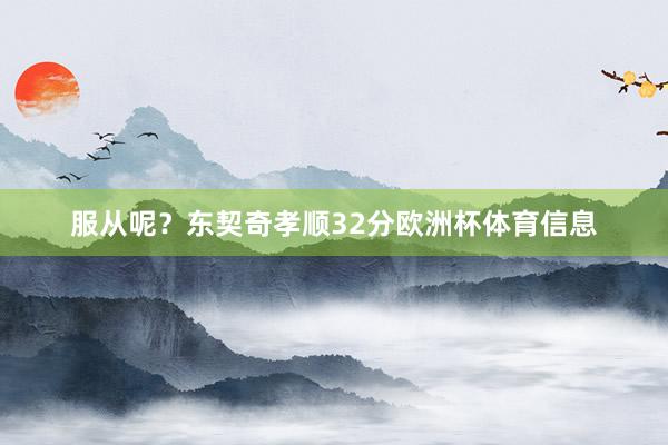 服从呢?东契奇孝顺32分欧洲杯体育信息