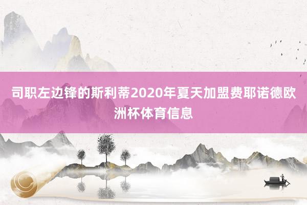 司职左边锋的斯利蒂2020年夏天加盟费耶诺德欧洲杯体育信息