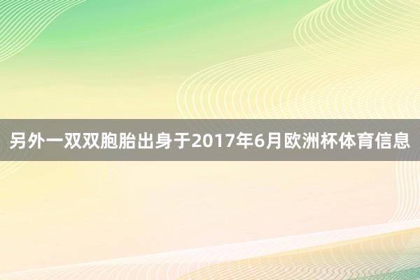 另外一双双胞胎出身于2017年6月欧洲杯体育信息