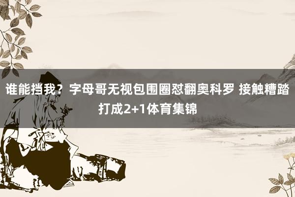 谁能挡我？字母哥无视包围圈怼翻奥科罗 接触糟踏打成2+1体育集锦