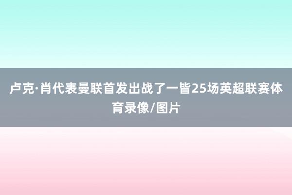 卢克·肖代表曼联首发出战了一皆25场英超联赛体育录像/图片